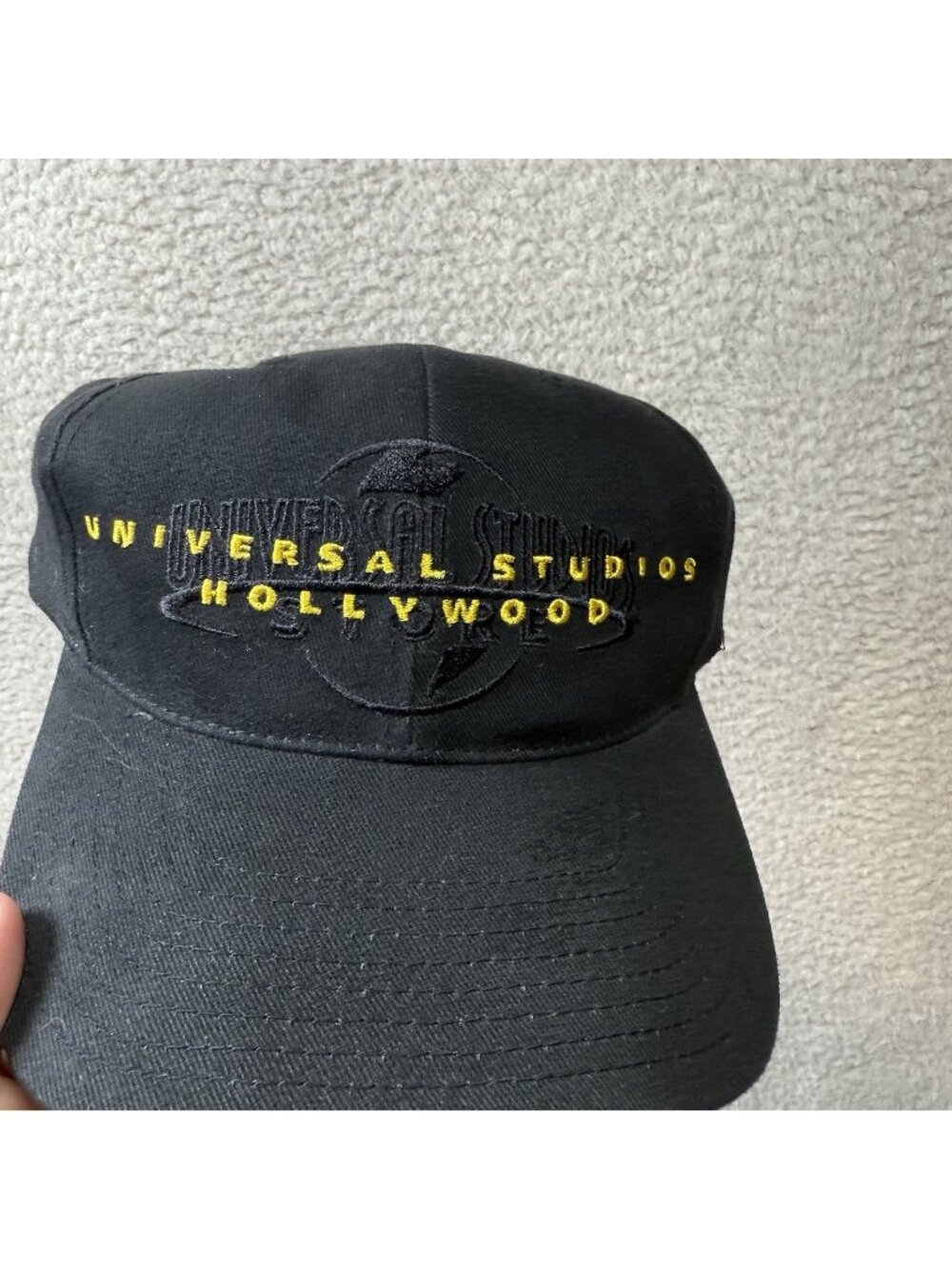 Vintage 90s Universal Studios Hollywood Hat Black SnapBack Cap Deadstock